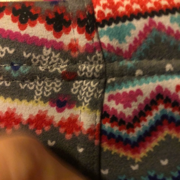 Christmas leggings fleece lined. Multicolor fun pattern. - Picture 3 of 4